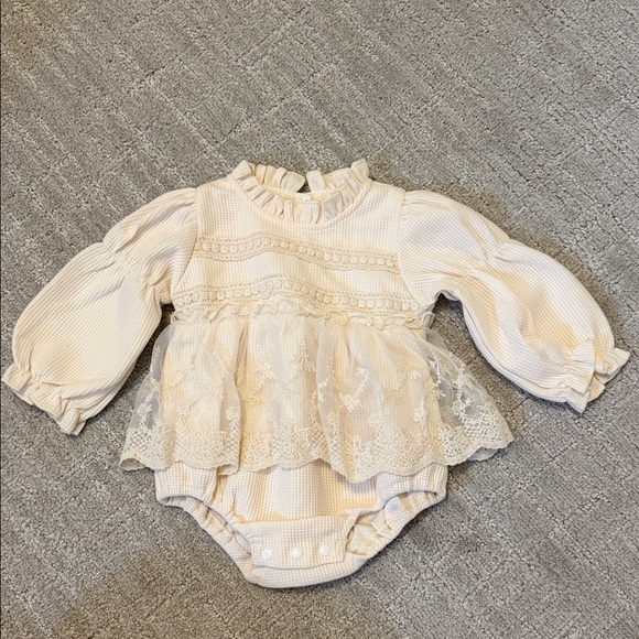 Ciema.Bebe Other - Gorgeous Handmade Cream Lace Baby Romper